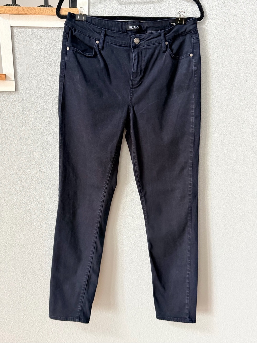 🔥 Buffalo David Bitton Royal Mid-Rise Stretch Skinny Jeans 12/32 Dark Wash